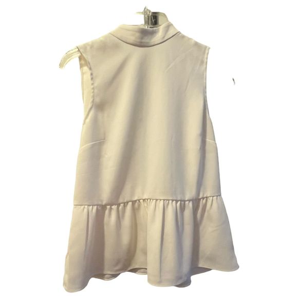 J.Crew Women's White High Neck Peplum Blouse Sleeveless Top with Collar Detail - Picture 3 of 7